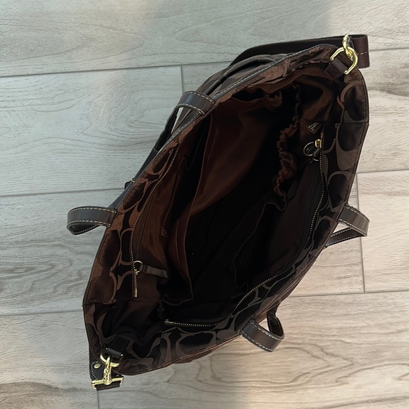 Coach Diaper Bag - Brown ‘ C ‘ emblem print